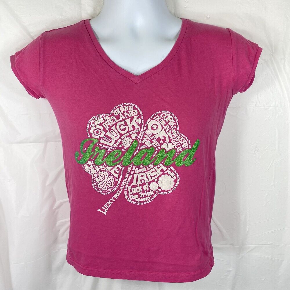Traditional Craftwear Womens Small Ireland Short Sleeve Glitter Graphic T Shirt